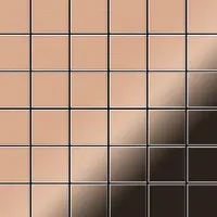ALLOY Mosaik Fliese Massiv Metall Kupfer Gewalzt Kupfer 1,6mm Stark Cinquanta-cm 1 Paket mit 10 Matten 0,94 m2 Kupfer