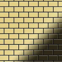 ALLOY Mosaik Fliese Massiv Metall Messing Gewalzt Gold 1,6mm Stark House-bm 1 Paket mit 10 Matten 0,98 m2 Gold