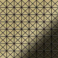 ALLOY Mosaik Fliese Massiv Metall Messing Gewalzt Gold 1,6mm Stark Deco-bm 1 Paket mit 10 Matten 0,92 m2 Gold