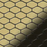 ALLOY Mosaik Fliese Massiv Metall Messing Gewalzt Gold 1,6mm Stark Karma-bm 1 Paket mit 10 Matten 0,86 m2 Gold