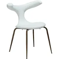 Ebuy24 (2er Set) Bull Dan-Form Esszimmerstuhl Bouclé weiß.