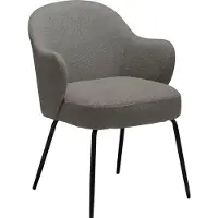 Ebuy24 (2er Set) Bae Dan-Form Esszimmerstuhl mit Armlehnen Bouclé hellbraun.
