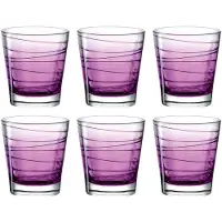 Leonardo Whiskyglas "VARIO STRUTTURA", lila (violett), H:9cm Ø:8,3cm, Glas, Trinkgefäße, Whiskyglas, 250 ml, 6-teilig