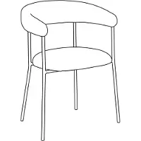 Ebuy24 (2er Set) Plenti Dan-Form Esszimmerstuhl mit Armlehnen Bouclé hellgrau.