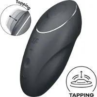Satisfyer Tap &amp; Climax 1 - 2in1 Klitoris-Vibrator (grau)