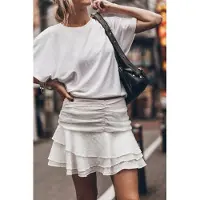 Mikuta The White Ruffle Skort Größe: L | Miniröcke Outlet | Damen | Weiß
