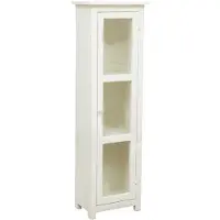 BISCOTTINI INTERNATIONAL ART TRADING Landhausvitrine aus massivem lindenholz mit weißem antikfinish, made in italy 25x40x130 cm