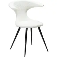 Ebuy24 (2er Set) Flair Dan-Form Esszimmerstuhl Bouclé weiß.