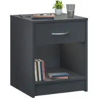 Casaria Nachttisch mit Schublade 50cm Anthrazit