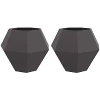 vidaXL Pflanzkübel 2 pcs Schwarz 100 x 100 x 80 cm Stahl