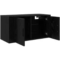 vidaXL Wandmontiertes TV-Regal Schwarz Eichen-Optik 80 x 34,5 x 40 cm