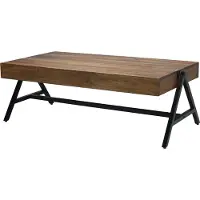 FineBuy Couchtisch Sheesham Massivholz 120cm · Handgefertigter Wohnzimmertisch mit schwarzem Metallgestell · Moderner Sofatisch im Industrial Design