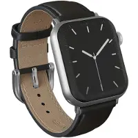 Burga Armband aus echtem Leder - Apple Watch | 44/45/46/49 mm / Universelle 20 mm Anschluss - Don't Text / Silver