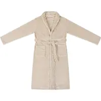 vidaXL Bademantel ohne Kapuze Beige S Flanell