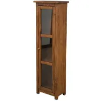 BISCOTTINI INTERNATIONAL ART TRADING Landhausvitrine aus massivem lindenholz, nussbaum-finish, made in italy 25x40x130 cm