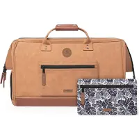 Cabaia Reisetasche mit Laptopfach Adventurer Vegan Nubuck Duffle Bag Moscow hellbraun