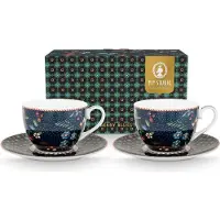 Pip studio Tasse & Untertasse Berry Blues 280 ml (2er-Set)