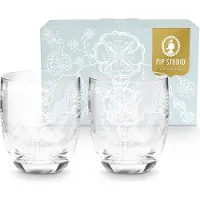 Pip studio Wasserglas Flower White 280ml (Set von 2 Stück)