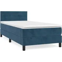 Syfax Boxspringbett mit Matratze Dunkelblau 80x200 cm Samt