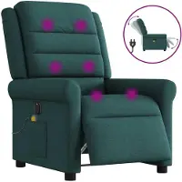 Syfax Massagesessel Elektrisch Dunkelgrün Stoff