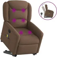 vidaXL Hochwertig Massagesessel mit Aufstehhilfe Braun Stoff 3303208