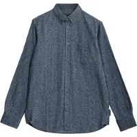 French Connection Herringbone Flannel Ls Lgt Grey Mel/marine Größe: S | Longsleeves Outlet | Herren | Grau