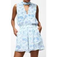 French Connection Serenity Hallie Crinkle Short Cream/blue Größe: XS | Miniröcke Outlet | Damen | Weiß