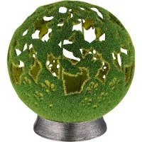 Globo Solarleuchte Metall Silbergrau, 1Xled LED Solarleuchte 0,06W IP44 Silbergrau, Metall Ø20cm 36746