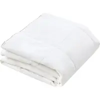 Beliani Bettdecke Weiß Entenfedern Entendaunen Mittelwarm 200 x 200 cm Bezug aus Baumwolle Waschbar Natürliche Füllung Frühling Sommer