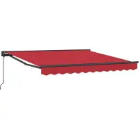 vidaXL Markisenrahmen Rot 350 x 250 cm Polyester mit PolyurethanBeschichtung