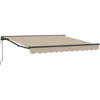 vidaXL Markisenrahmen Beige 350 x 250 cm Polyester mit PolyurethanBeschichtung