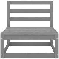 vidaXL 2-tlg. Garten-Lounge-Set mit Kissen Grau Kiefer Massivholz