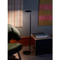 Flos Oblique F Stehleuchte, 3000K USB-C 107,4 cm, grau/Alu - , dimmbar, Grau, für Wohnzimmer, Aluminium