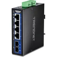 Trendnet TI-G51SC - Version v1.0R - Switch - industriell, mit multimodalen SC-Port - 4 x 10/100/1000 + 1 x 1 Gigabit Ethernet - an DIN-Schiene montierbar, wandmontierbar