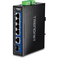 Trendnet TI-G50611 - Version v1.0R - Switch - industriell - 4 x 10/100/1000/2.5G + 1 x 1 Gigabit / 10 Gigabit SFP+ + 1 x 10/100/1000/2.5/10G - an DIN-Schiene montierbar, wandmontierbar