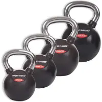 Sport-Thieme Kettlebell-Set Gummiert mit glattem Chrom-Griff 1 St