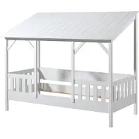 Vipack Hausbett mit 90 x 200 cm Liegefläche, Dach in Weiß
