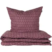 Schiesser Bettwäscheset Drops | Grafikprint | Feinbiber | 2-teilig | 100% Baumwolle | Kuschelweich | YKK-Reißverschluss | 135x200 cm + 80x80 cm | Mauve