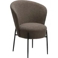 Ebuy24 (2er Set) Orbit Dan-Form Esszimmerstuhl Bouclé braun.
