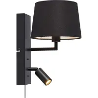 Markslöjd Como 2 Wandleuchte Schwarz - , Schwarz, für Schlafzimmer, Metall