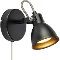 Markslöjd Mion Wandleuchte Matt Black , Schwarz, für Wohnzimmer, Metall