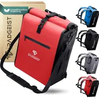 RADGEIST Gepäckträgertasche für Fahrradträger - Tasche für Fahrradträger - Gepäcktasche wasserdichte Umhängetasche (Rot 20L, Single)