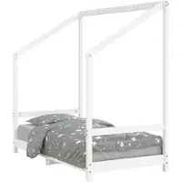 Syfax Kinderbett Weiß 80x160 cm Massivholz Kiefer