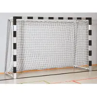 Sport-Thieme Handballtor in Bodenhülsen stehend, 3x2 m, Schwarz-Silber, Verschweißte Eckverbindungen