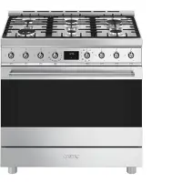 Smeg C9GMXD2 - Standherd, Edelstahl, Elektrobackofen, Gaskochfeld, 90cm
