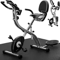 Sportana Heimtrainer Fahrrad EAGLE 4 – 4in1 Ausdauer Ergometer – Trainings App – Klappbar – LCD Display – Höhenverstellbar – Fitnessbänder – Hometrainer, Fitnessbike, Workout Bike, Indoor Bike