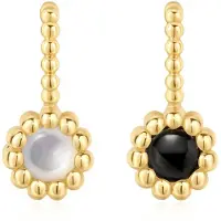 Ania Haie - NECKLACE CHARM - Black Onyx and Mother of Pearl - gold