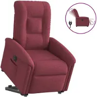 vidaXL Relaxsessel mit Aufstehhilfe Elektrisch Weinrot Stoff