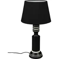 Dutchbone Tischlampe Virgil im Vintage-Look, Schwarz mit Leinenschirm