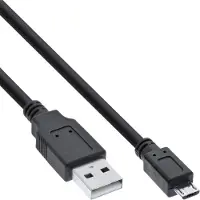 InLine Micro-USB 2.0 Kabel, USB-A Stecker an Micro-B Stecker, schwarz, 3m